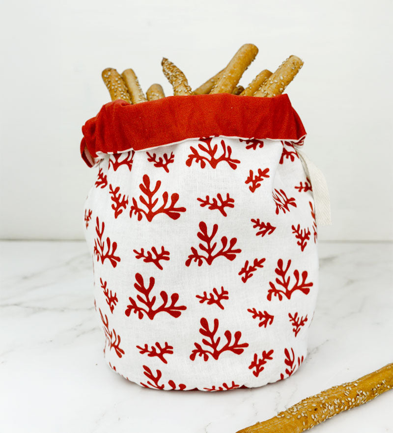 Sicilian Coral Bread Basket