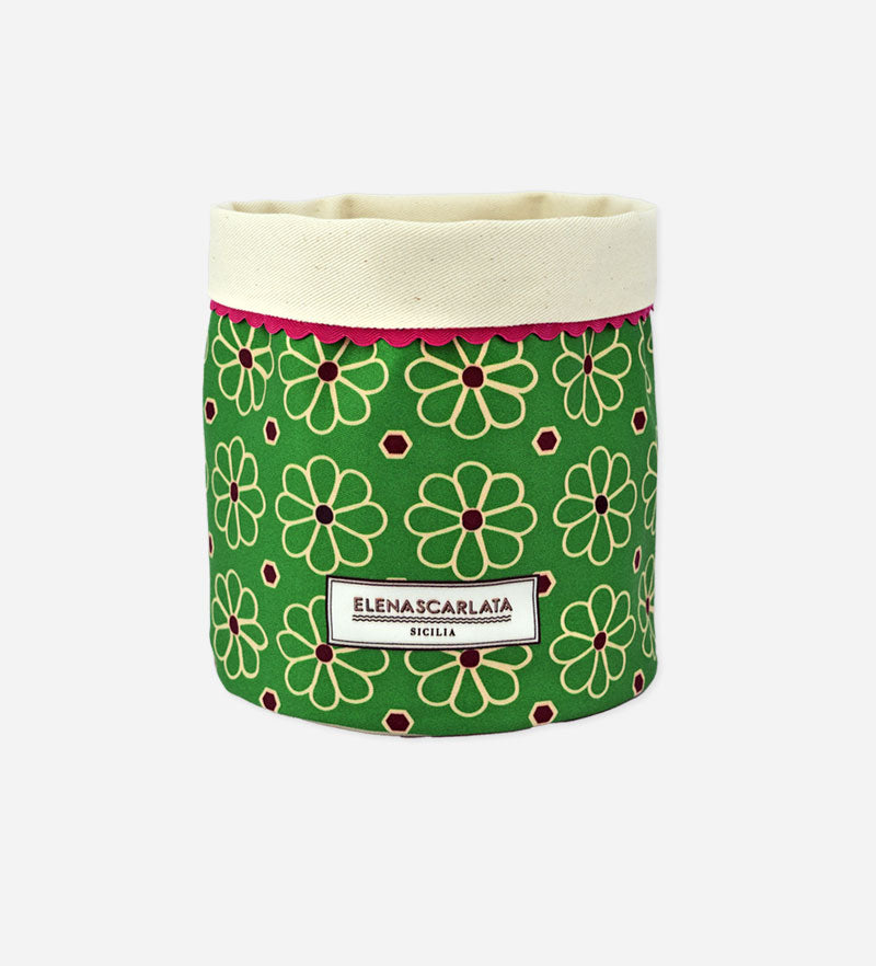 Cestino portapane Maiolica Fiore Verde