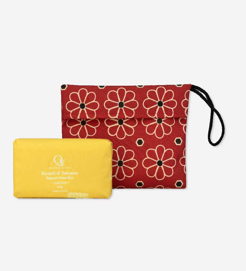 Maiolica Fiore Soap Bag Red