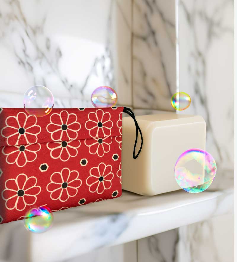 Maiolica Fiore Soap Bag  Red