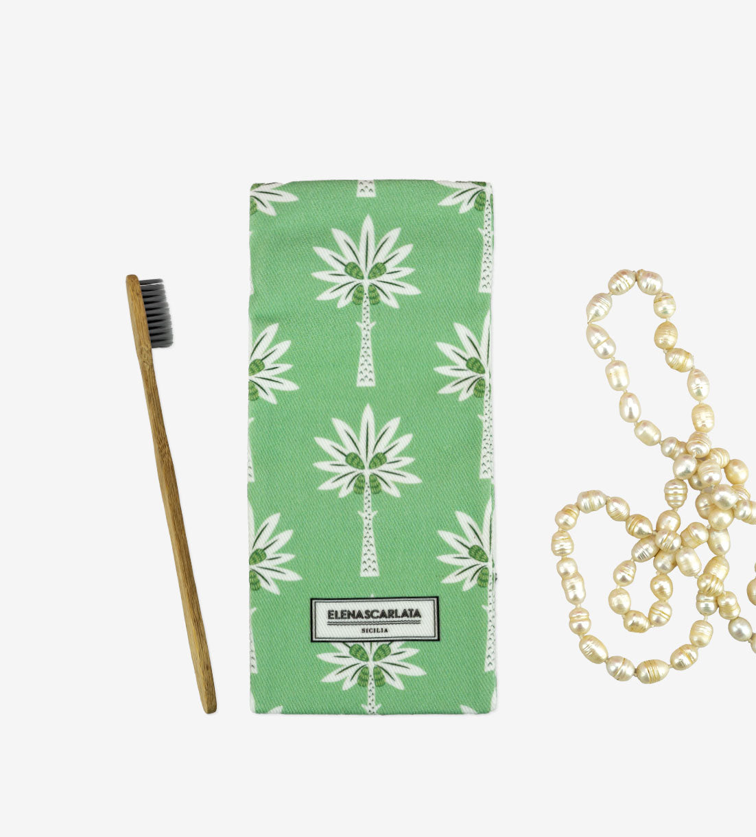 Astuccio Porta Spazzolino Palme Reali Verde