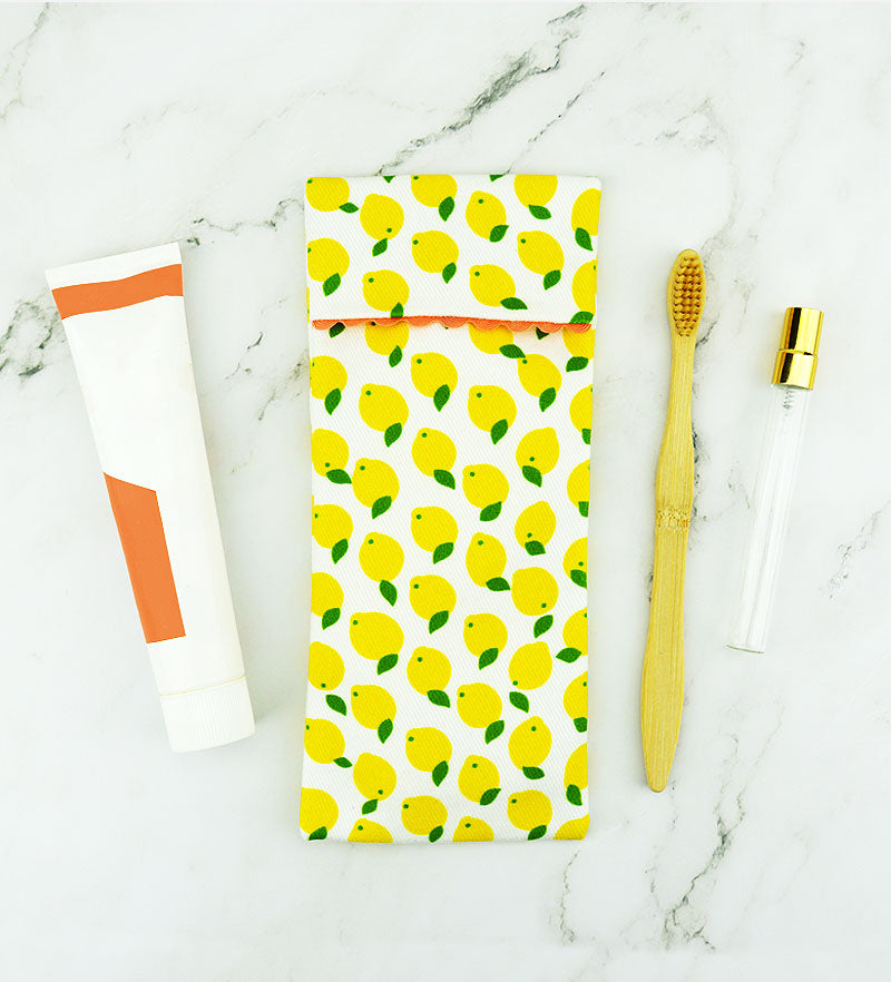 Astuccio Porta Spazzolino Limone Siciliano - Cotone Biologico