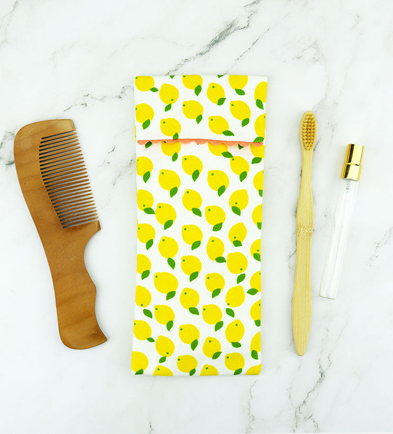 Astuccio Porta Spazzolino Limone Siciliano - Cotone Biologico
