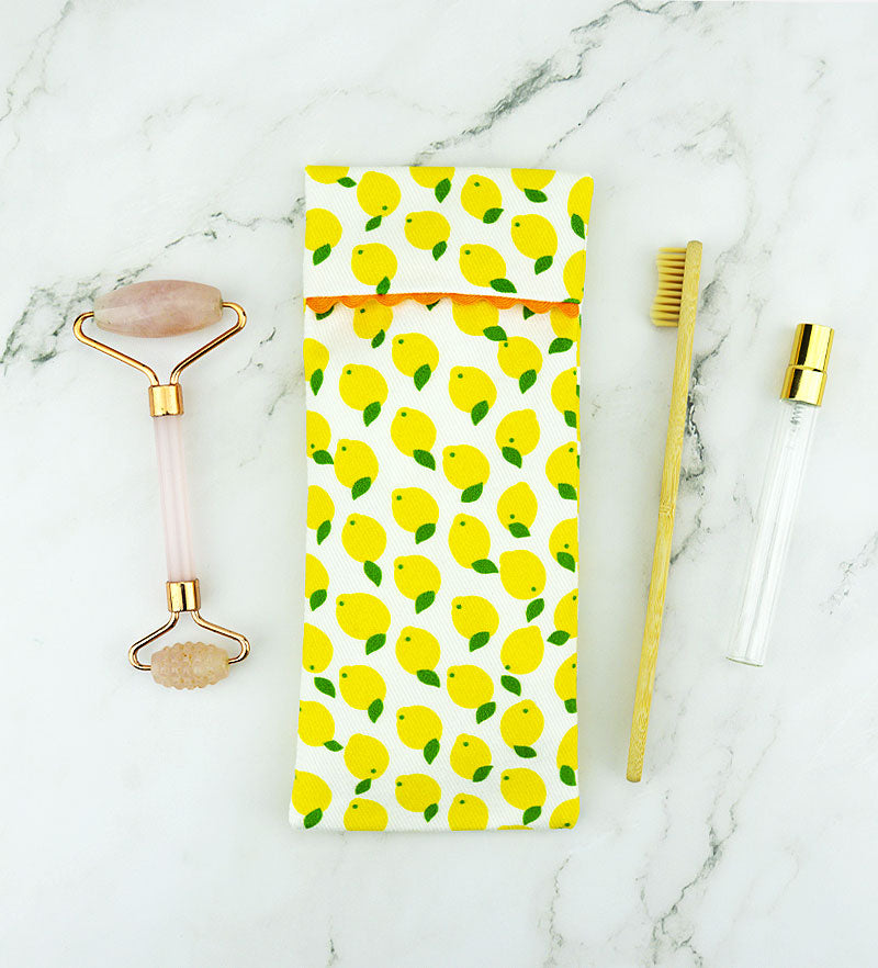 Astuccio Porta Spazzolino Limone Siciliano - Cotone Biologico