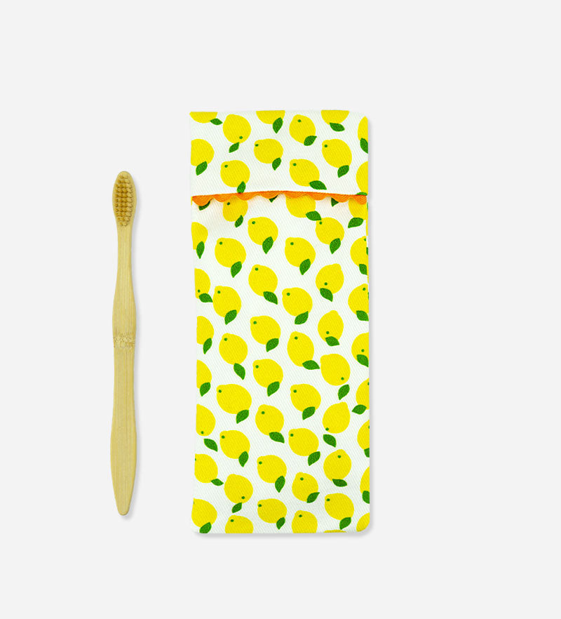 Astuccio Porta Spazzolino Limone Siciliano - Cotone Biologico