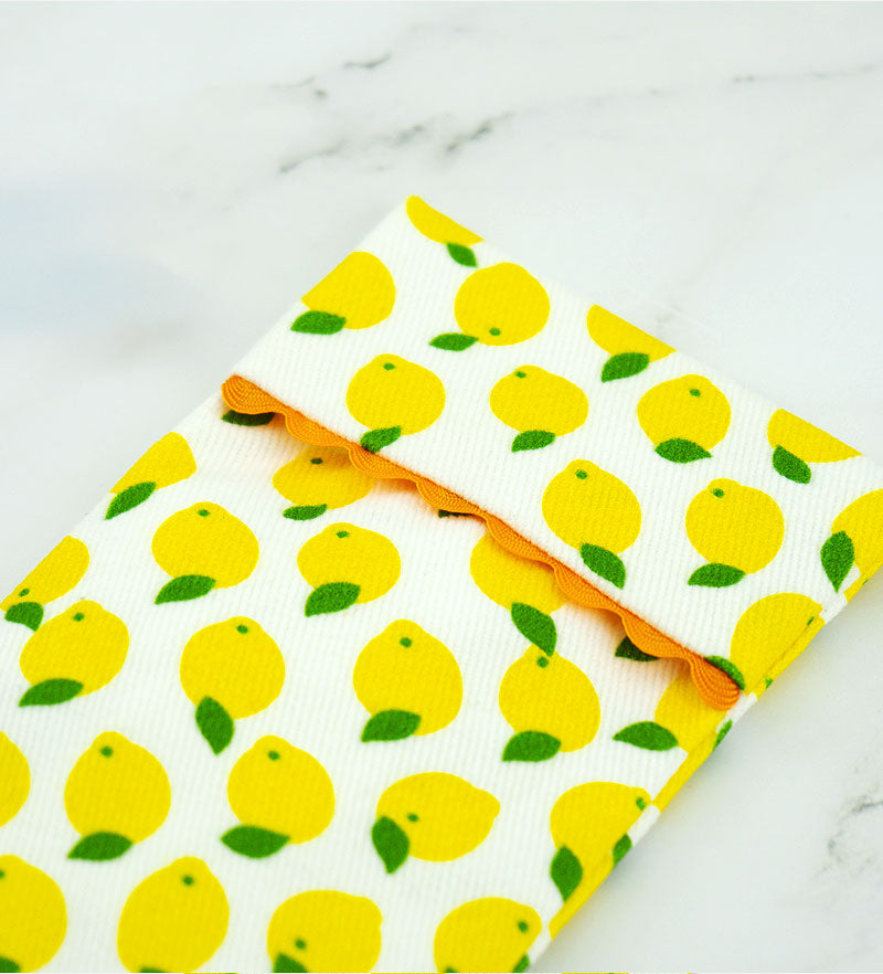 Astuccio Porta Spazzolino Limone Siciliano - Cotone Biologico
