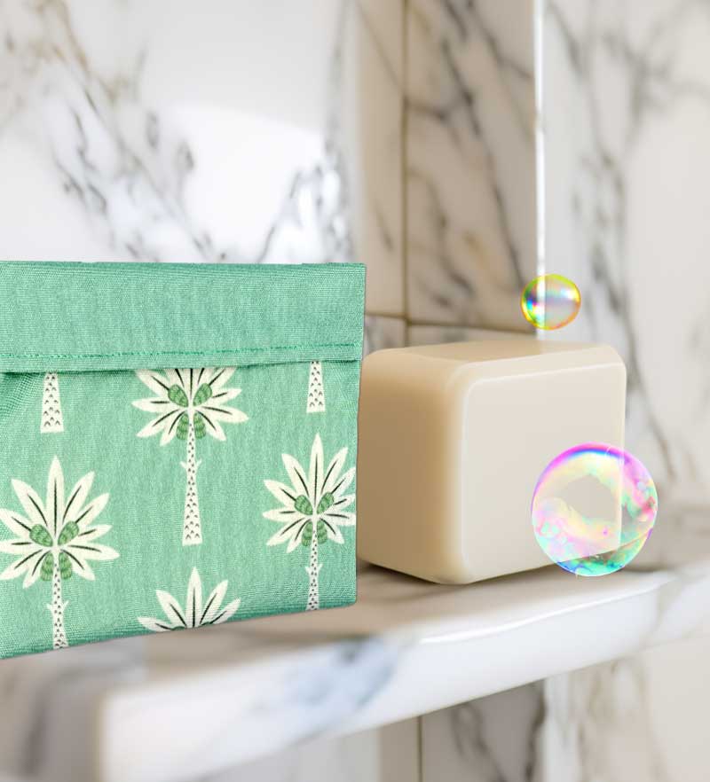 Set Regalo Porta Sapone da Viaggio Impermeabile + Sapone Artigianale Olio d'Oliva - Giardino Mediterraneo