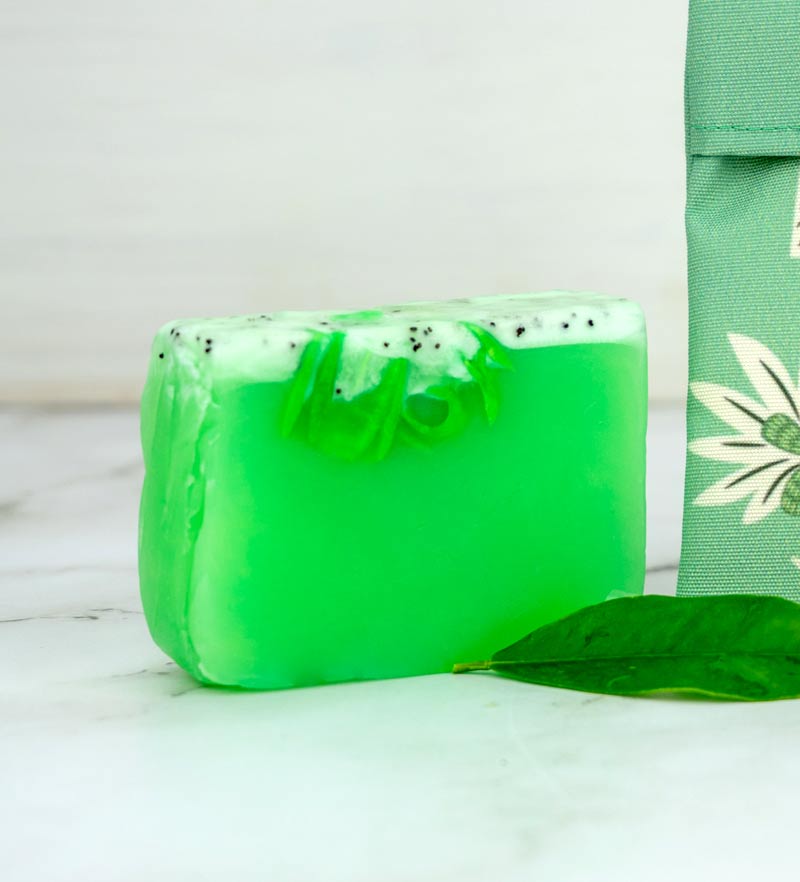 Set Regalo Porta Sapone da Viaggio Impermeabile + Sapone Artigianale Olio d'Oliva - Giardino Mediterraneo