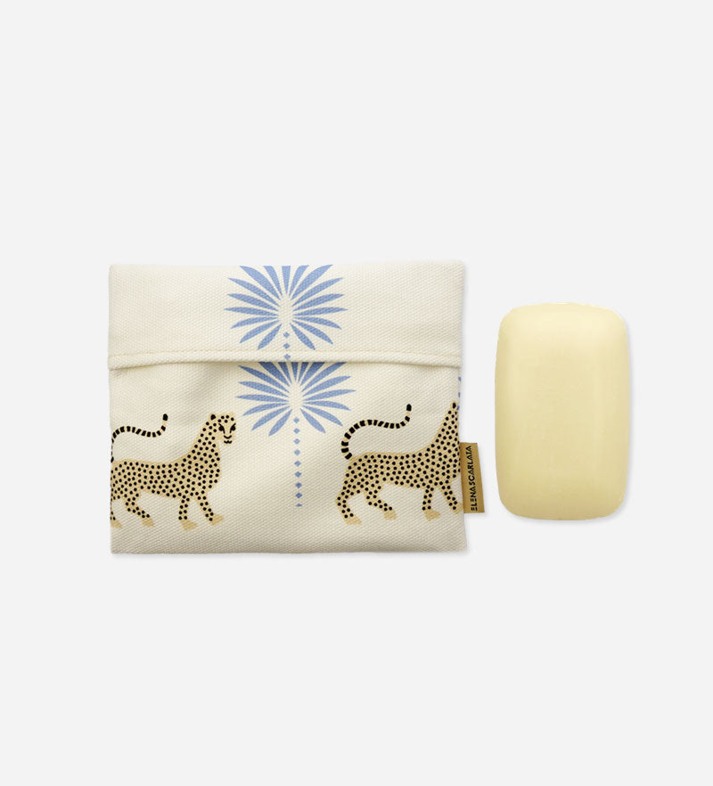 Light Blue Leopard Travel Soap Dish