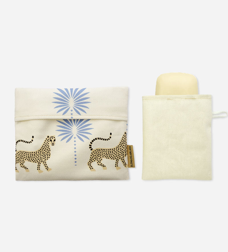 Light Blue Leopard Travel Soap Dish