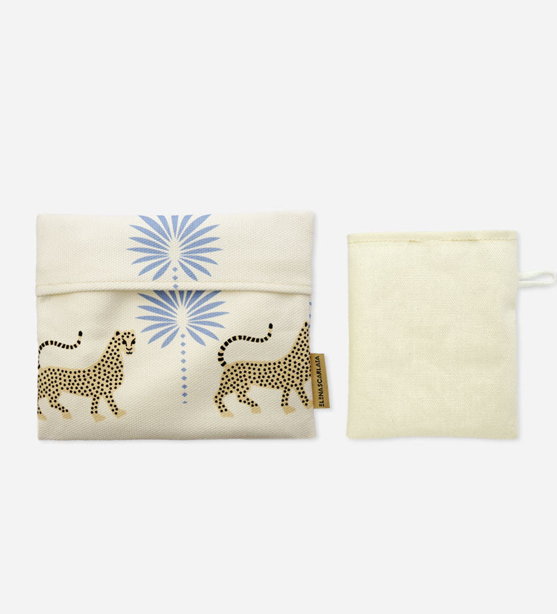 Light Blue Leopard Travel Soap Dish