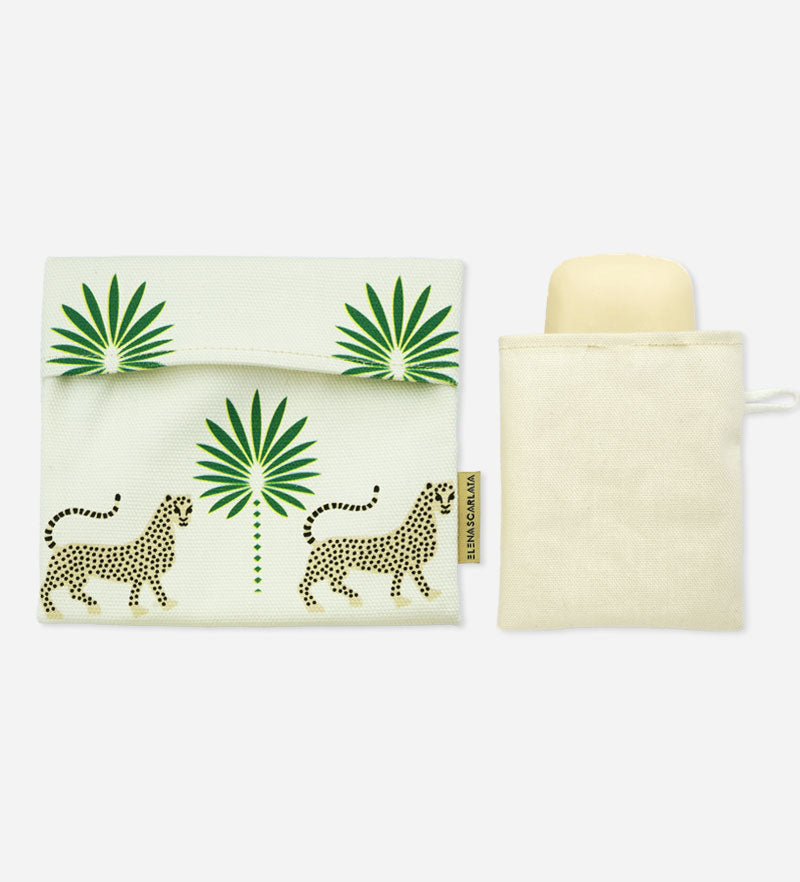 Leopard Travel Soap Dish Green