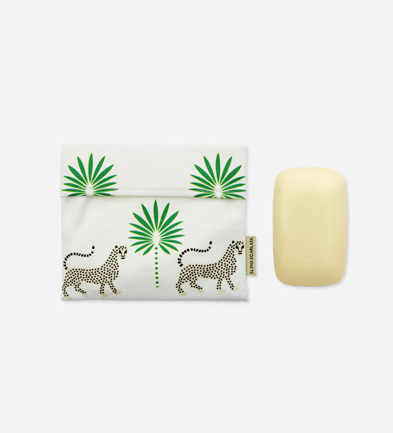 Leopard Travel Soap Dish Green