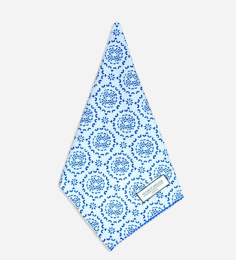 Canovaccio da Cucina Maiolica Mediterranea Celeste - Elena Scarlata
