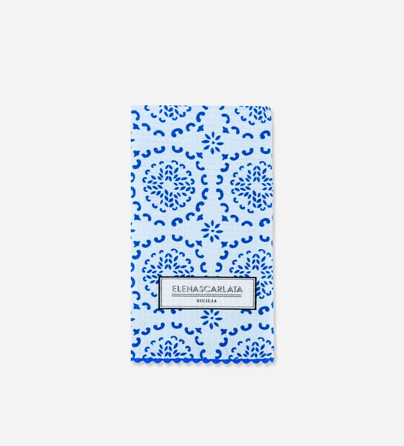 Canovaccio da Cucina Maiolica Mediterranea Celeste - Elena Scarlata