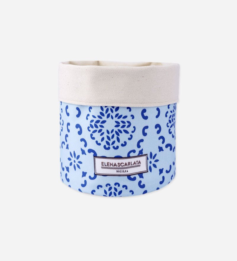 Cestino Portapane Maiolica Mediterranea Celeste - Elena Scarlata