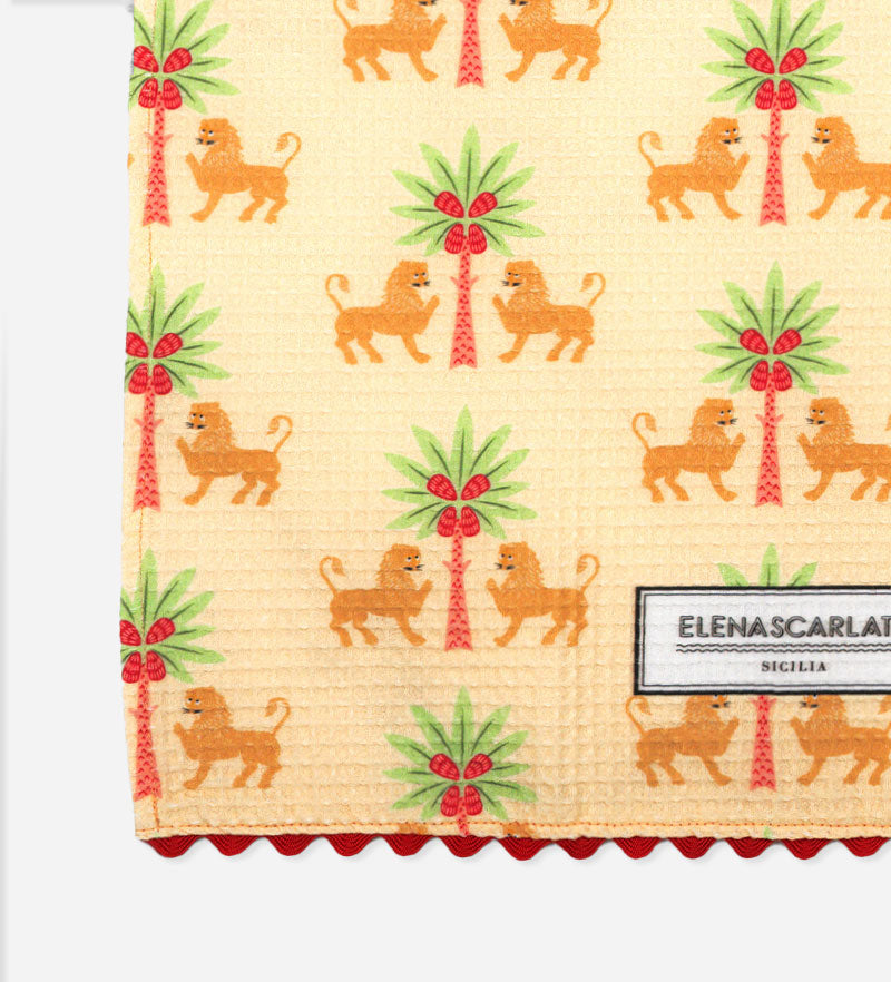 Canovaccio da cucina siciliano con design pavimentazioni antiche