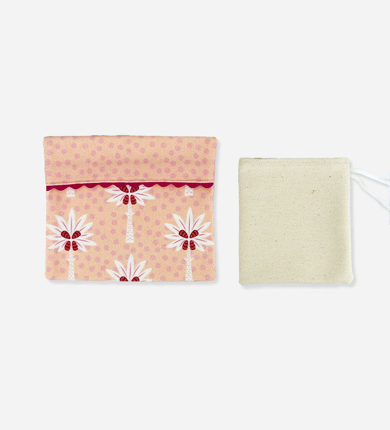 Sicilian Garden Set: Organic Cotton Soap Pouch + Argan Oil Soap