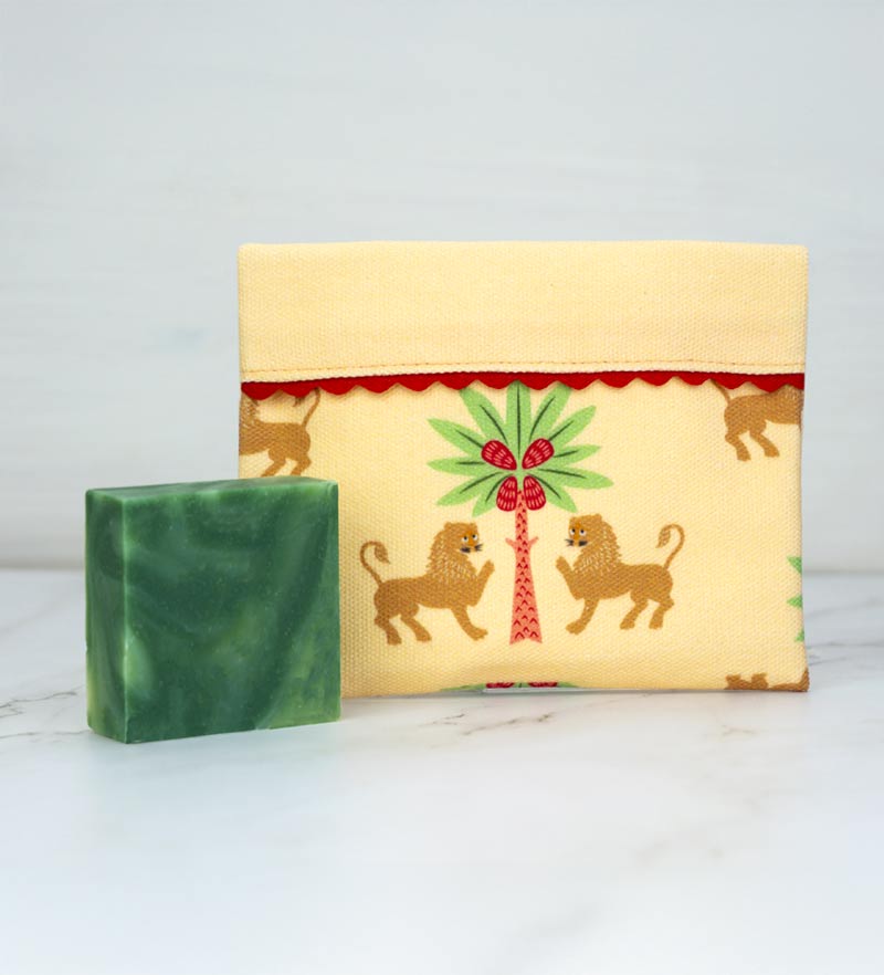 Leone Reale - Set Porta Sapone in Cotone con Sapone all’olio d’oliva