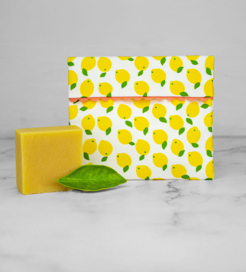 Sole di Sicilia - Set Porta Sapone in cotone & Sapone all’olio d’oliva