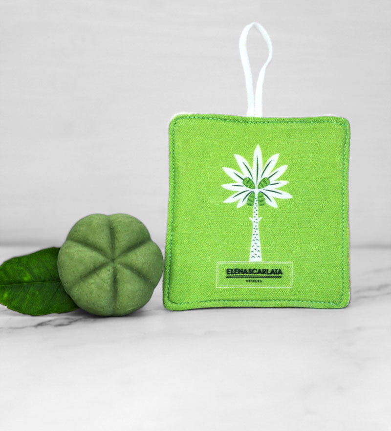 Set Viso Palma Reale Verde – Scrub solido viso anti-iperfezioni & Dischetto Esfoliante