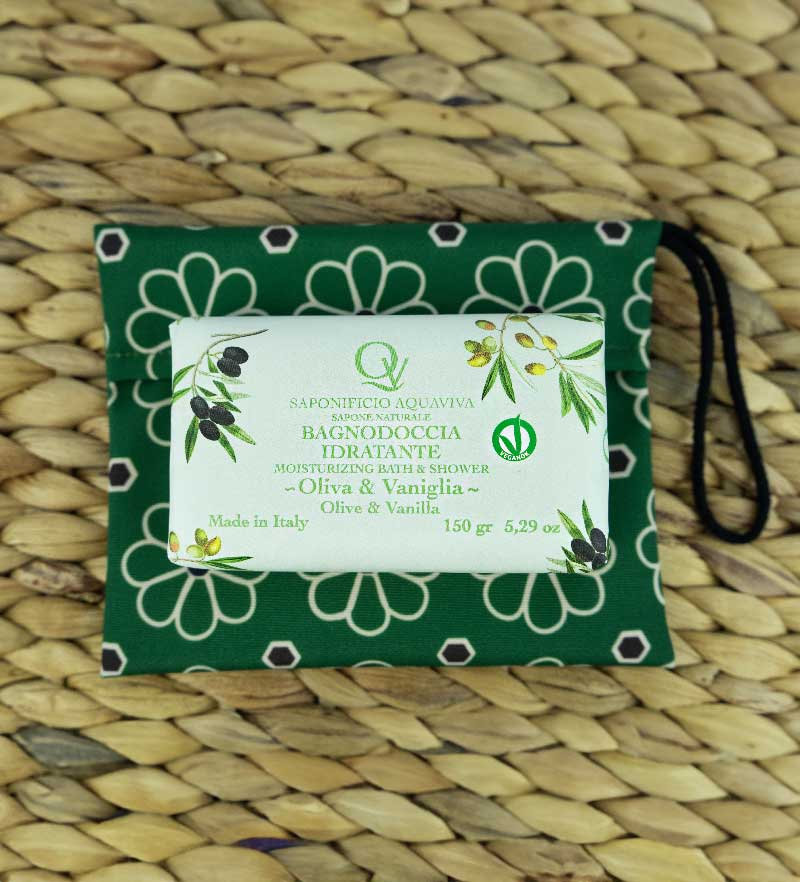 Maiolica Fiore Soap Bag Green