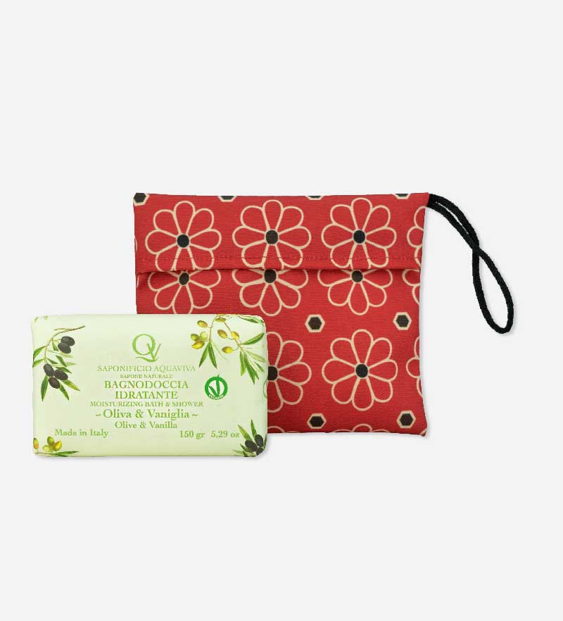 Maiolica Fiore Soap Bag  Red 