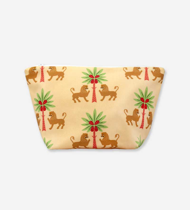 Pochette da viaggio Leone Reale in cotone GOTS fatto a mano in Sicilia