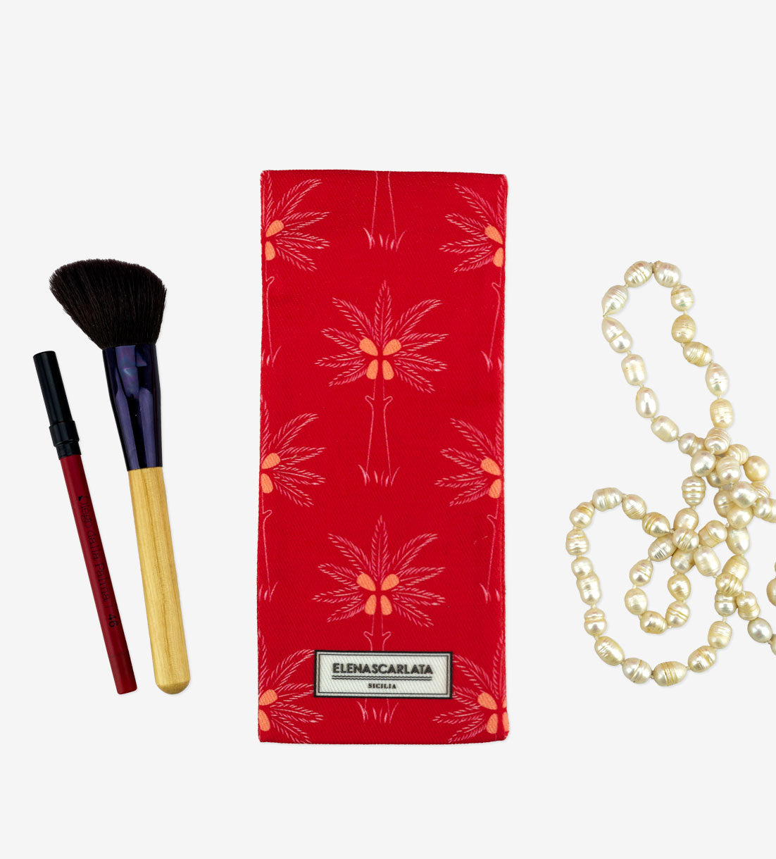 Red Royal Palms Toothbrush Case