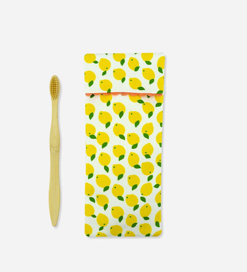 Astuccio Porta Spazzolino Limone Siciliano - Cotone Biologico