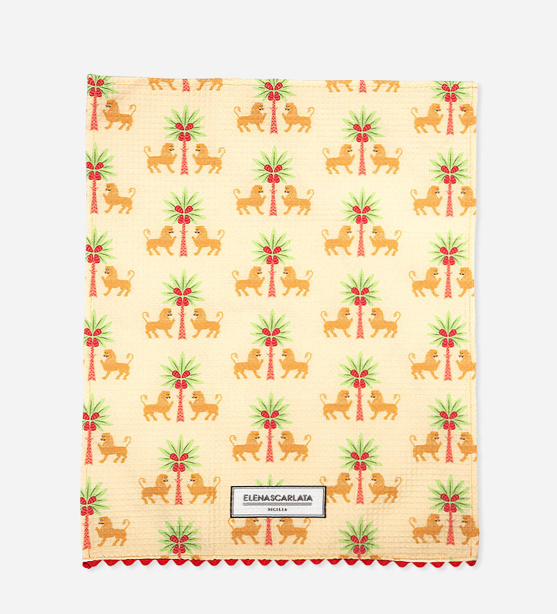 Dettaglio stampa waterless motivo mediterraneo canovaccio Leone Reale