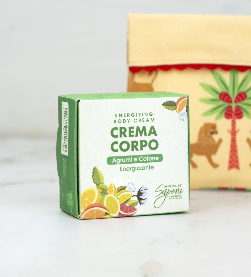 Set Corpo Leone Reale - Porta Sapone in Cotone con Crema Corpo Solida