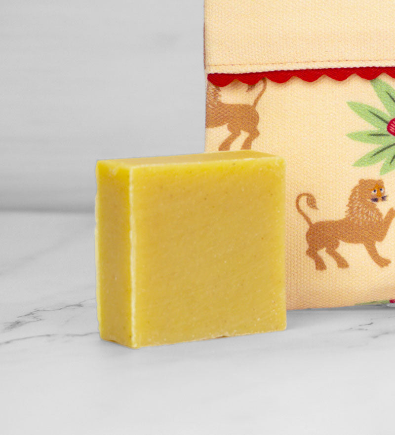 Leone Reale - Set Porta Sapone in Cotone con Sapone all’olio d’oliva
