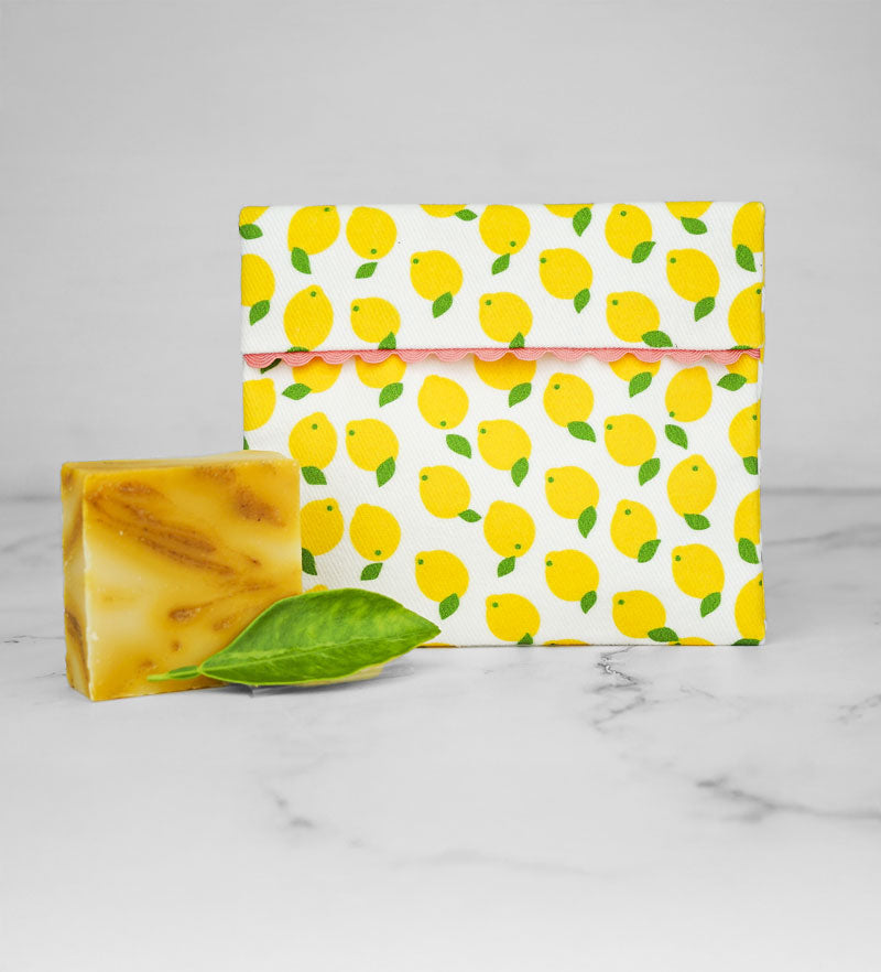 Sole di Sicilia - Set Porta Sapone in cotone & Sapone all’olio d’oliva