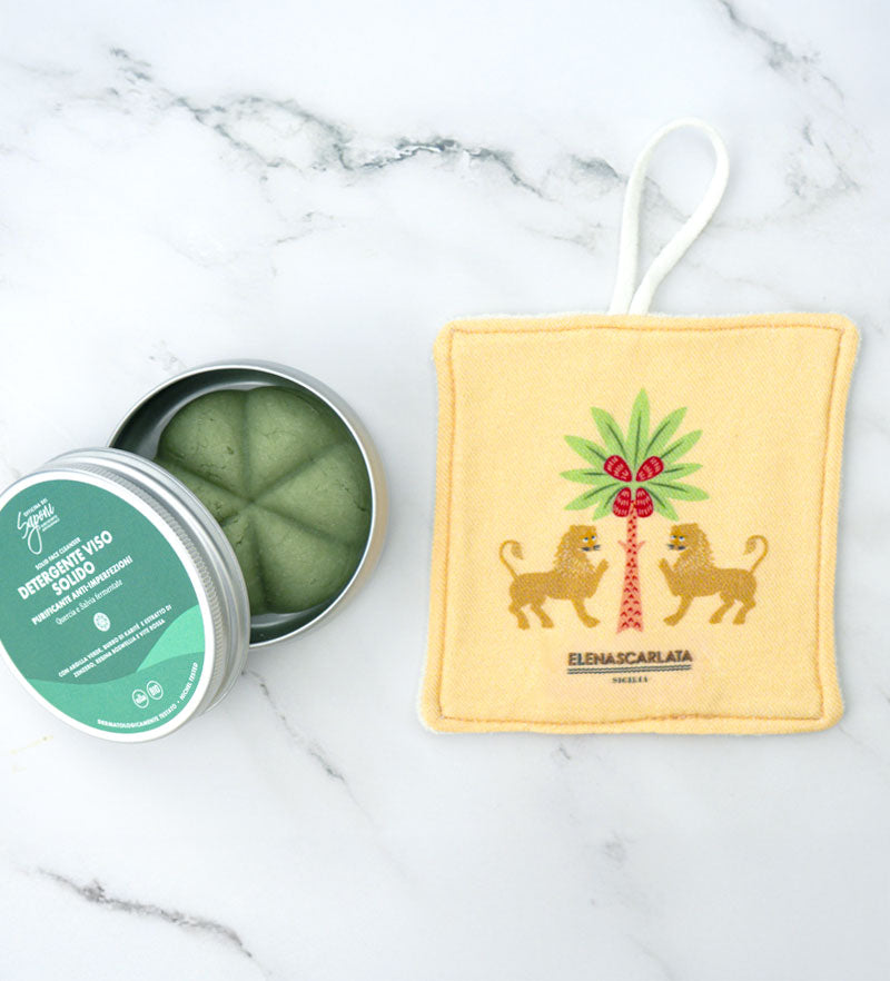 Set Viso Leone Reale – Detergente Solido Purificante & Dischetto Esfoliante